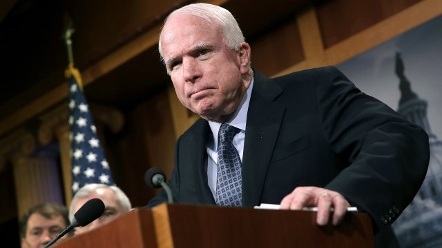 Sen. John McCain speaks during a press conference.