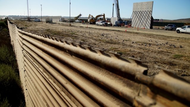 Prototype sections of a border wall between Mexico and the U.S.