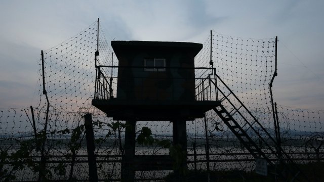 Demilitarized zone separating North Korea and South Korea