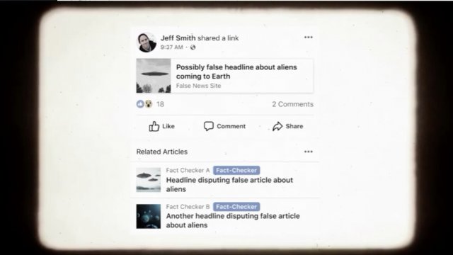 Facebook video of "related articles" tool