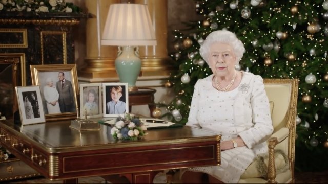 Queen Elizabeth delivers Christmas broadcast.