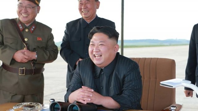From left, Kim Jong-sik, Ri Pyong-chol and Kim Jong-un