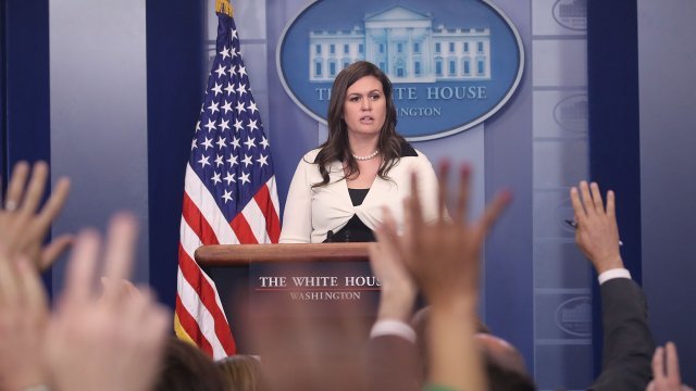 Deputy press secretary Sarah Sanders holds White House press briefing
