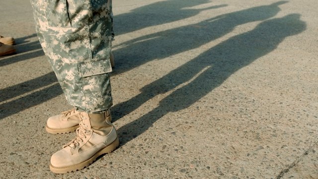 Military service member's boots