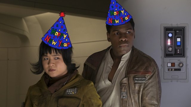 "Star Wars: The Last Jedi" characters celebrate the New Year