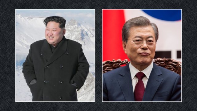 Kim Jong-un, SK Pres. Moon Jae-in