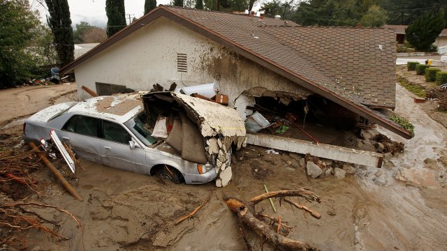 Damage from Los Angeles mudslide