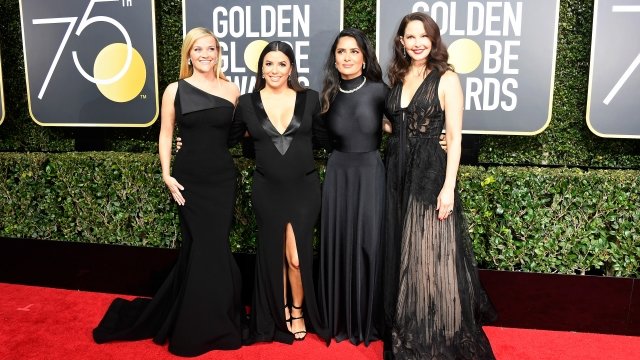 Stars wearing black on the Golden Globes red carpet