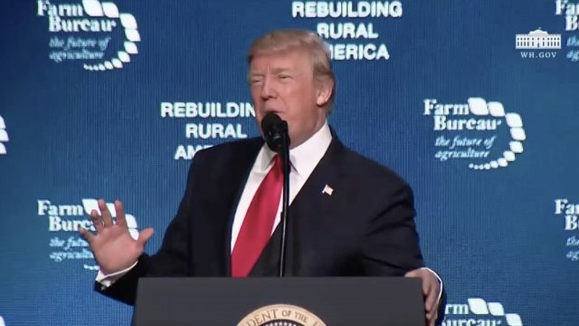 Trump giving speech to members of ​American Farm Bureau Federation