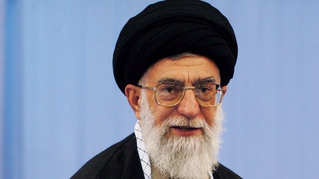 Iran's supreme leader Ayatollah Ali Khamenei casts his vote.