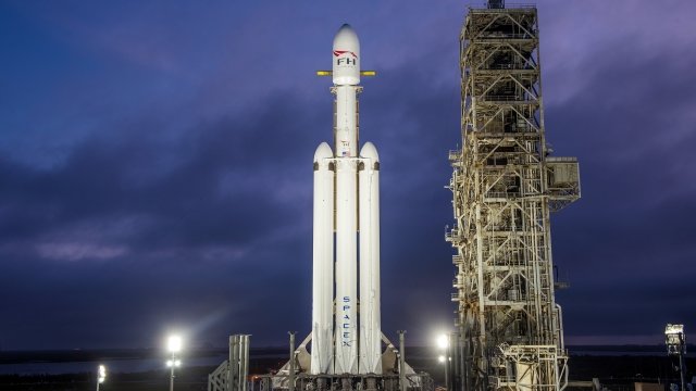 Falcon Heavy rocket on launch pad