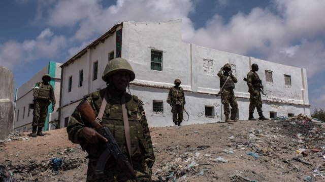 Ugandan soldiers deployed with the African Union Mission in Somalia