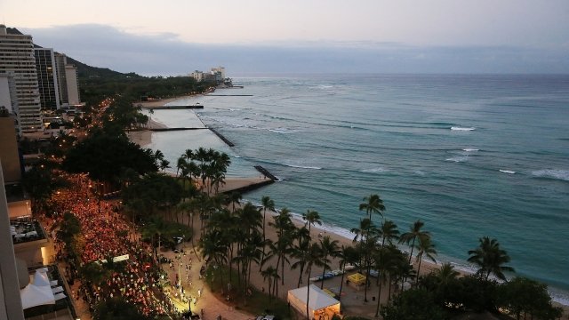 Overview shot of Honolulu, Hawaii