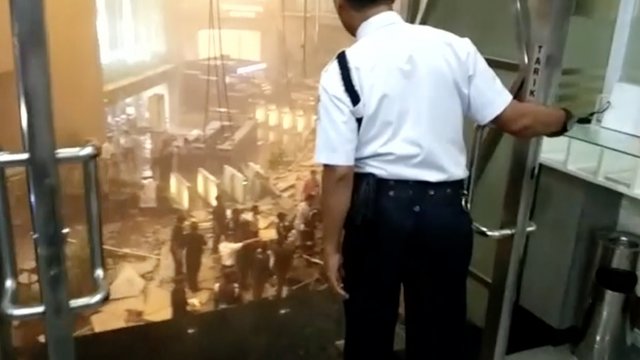 Dozens of people are injured after a floor inside the Indonesia Stock Exchange building collapsed.