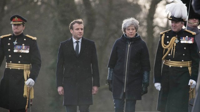 French President Emmanuel Macron and U.K. Prime Minister Theresa May