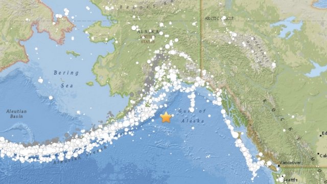 A map of where the magnitude 7.9 earthquake struck