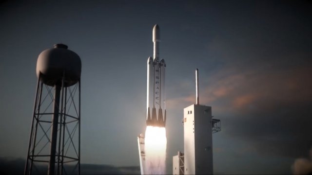 Animation of the SpaceX Falcon Heavy Launch
