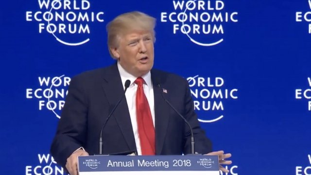 U.S. President Donald Trump in Davos.