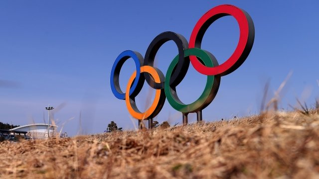 The Olympic rings in South Korea