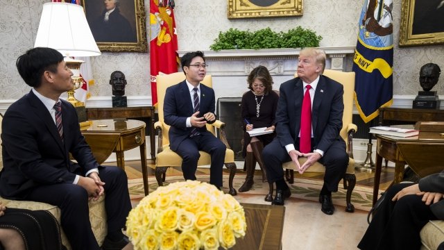 President Trump and North Korea defector Ji Seong-ho