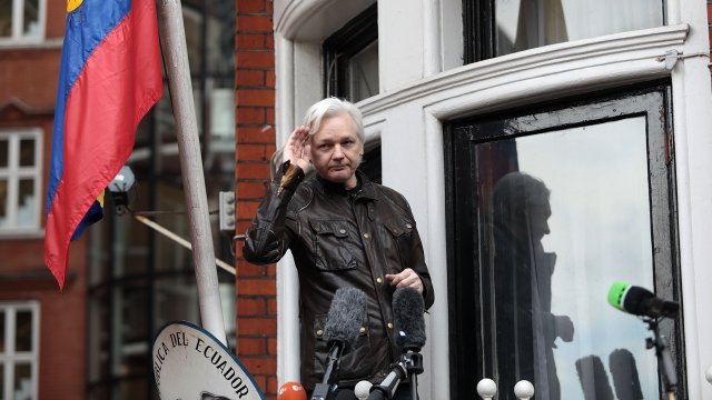 Julian Assange at the Ecuadorian Embassy in London