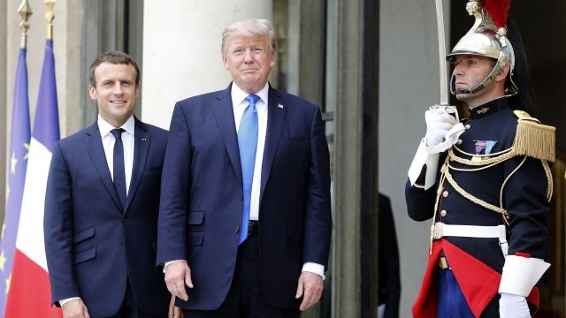 President Donald Trump and President Emmanuel Macron at Bastille Day celebrations