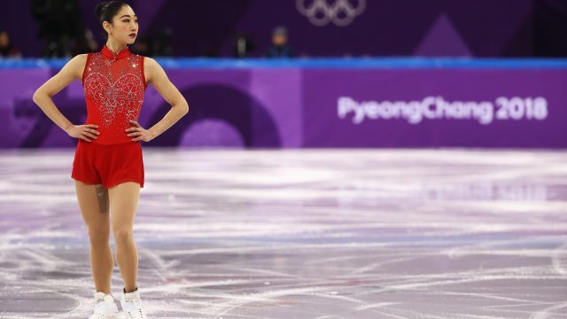 Mirai Nagasu of the United States skates during the ladies single skating free skating section of the team event