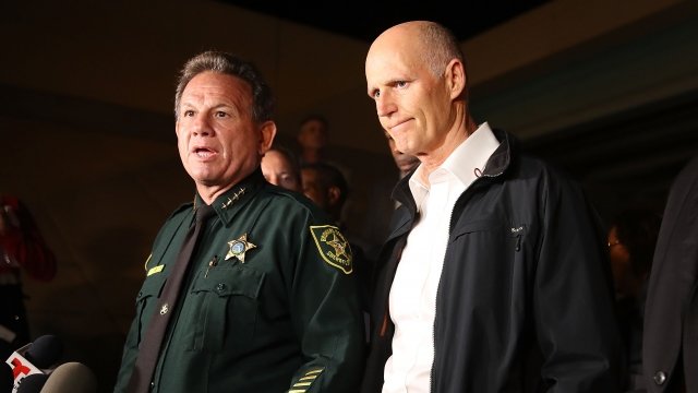 Broward County Sheriff Scott Israel, left, and Florida Gov. Rick Scott