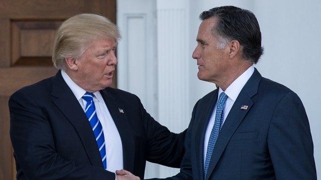 President Donald Trump and Mitt Romney
