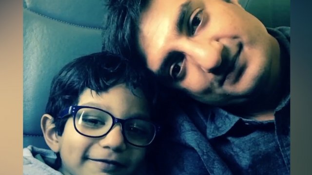 Dr. Neil Chatterjee with his son