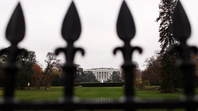 White House through a fence