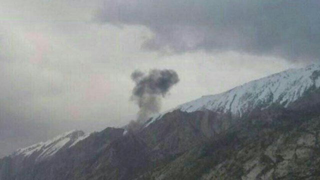 Site of plane crash in the Zagros Mountains