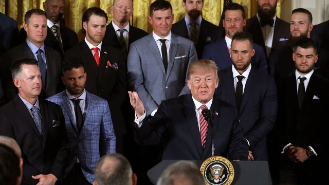 President Trump and members of the Houston Astros