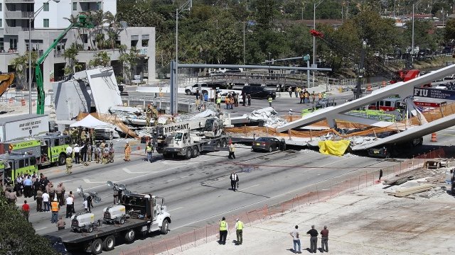 Bridge collapse at Florida International University near Miami