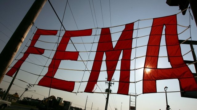 A FEMA banner