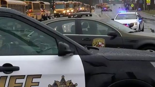 The scene after a shooting a Maryland high school.