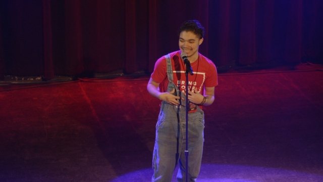 Student Poet Levi Miller performs at 2018 Louder Than A Bomb Poetry Competition
