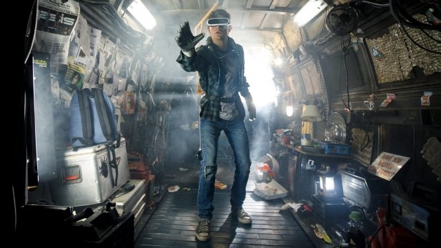 "Ready Player One" character enters virtual world.