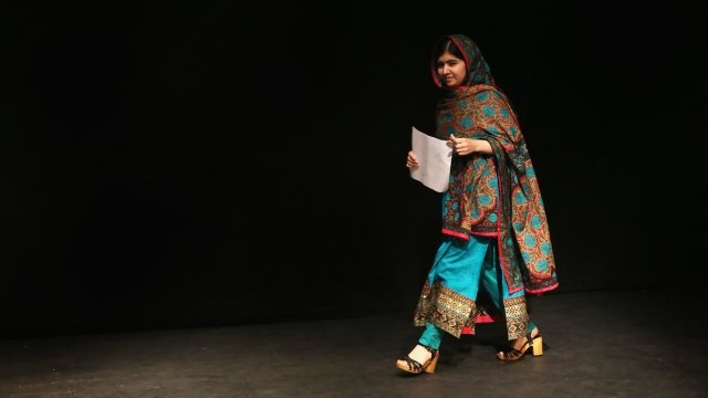Malala Yousafzai on stage