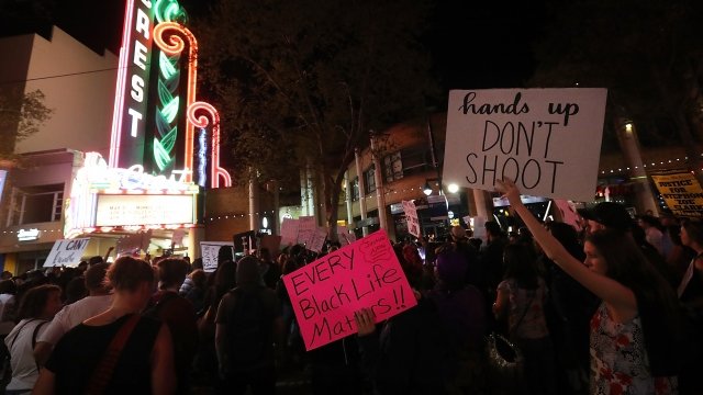 Protesters in Sacramento, California