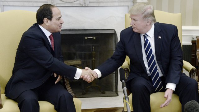 President Trump with Egyptian President Abdel Fattah el-Sissi