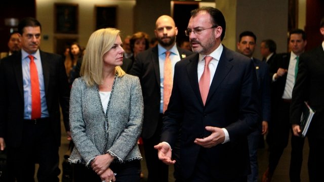 U.S. Homeland Security Secretary Kristjen Nielsen and Mexican Secretary of Foreign Affairs Luis Videgaray Caso