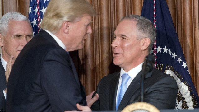 Environmental Protection Agency chief Scott Pruitt and President Donald Trump