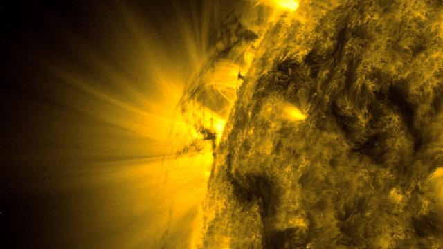 Plasma on the surface of the sun takes the shape of a tornado
