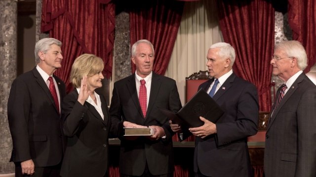 Sen. Cindy Hyde-Smith and Vice President Mike Pence