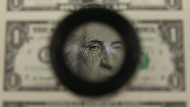 A magnified dollar bill