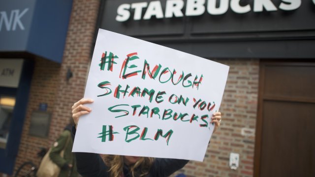 Starbucks protester