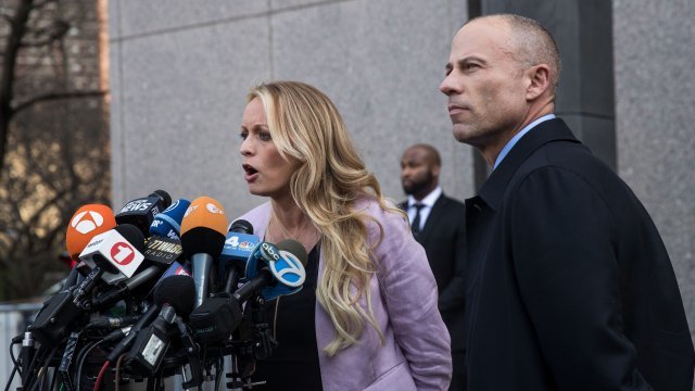 Stormy Daniels gives a press conference