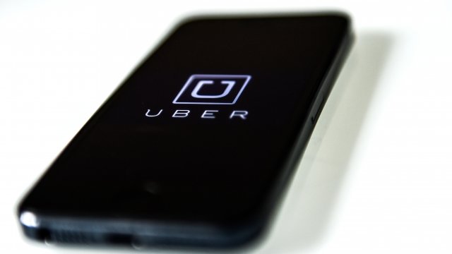 Uber logo on a smartphone screen