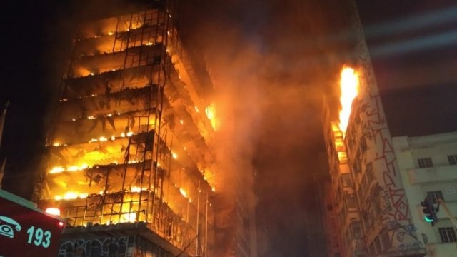 A massive fire engulfed a high-rise building in Brazil.